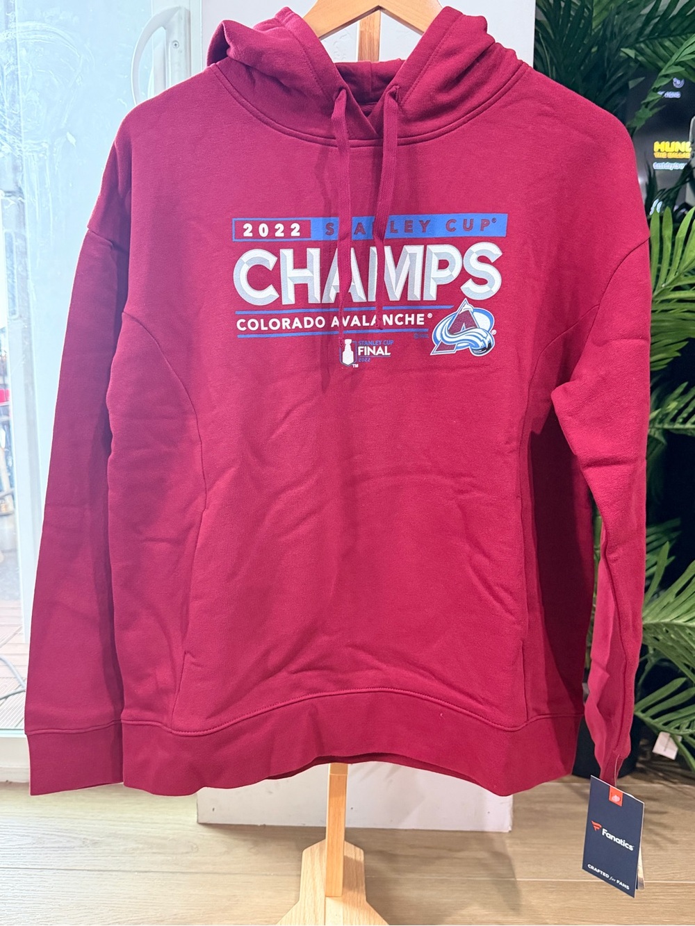 Fanatics Colorado Avalanche 2022 Champs Burgundy Crewneck Hoodie